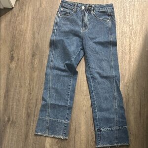 Moizj Straight Leg Blue Women's Jeans